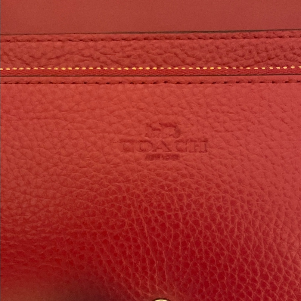 Coach Anna Red Pebble Leather Crossbody - Picture 3 of 15